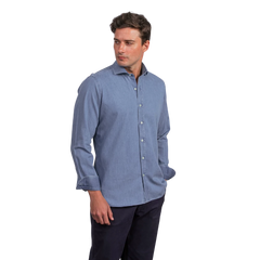 روبان قميص دنيم مغسول بقصة ضيقة - متعدد الألوان - متعدد المقاسات