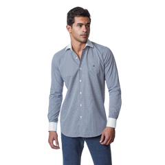 روبان قميص بوبلين مربعات بقصة عادية - متعدد الألوان - متعدد المقاسات