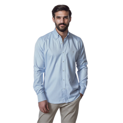 روبان قميص قطني مايكرو مخطط بقصة ضيقة - متعدد الألوان - متعدد المقاسات