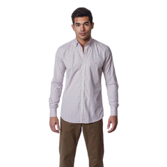 روبان قميص مربعات بقصة ضيقة - متعدد الألوان - متعدد المقاسات