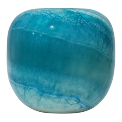 فازة كروية من الألباستر بلون فيروزي 15×15 سم