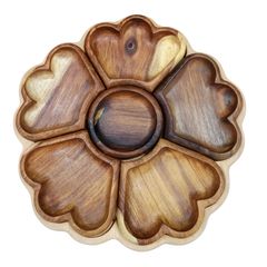 حجازه صينية تقديم خشبية يدوية على شكل زهرة – 6 أقسام