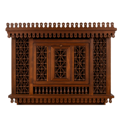 خزانة جدارية خشبية مشغولة يدويًا بزخارف مشربية