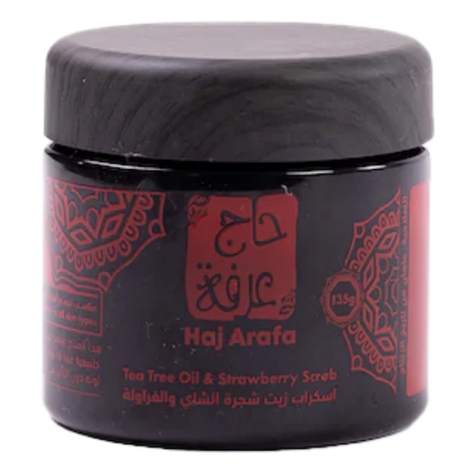 حاج عرفة سكراب زيت شجرة الشاي و الفراولة - 135 جم
