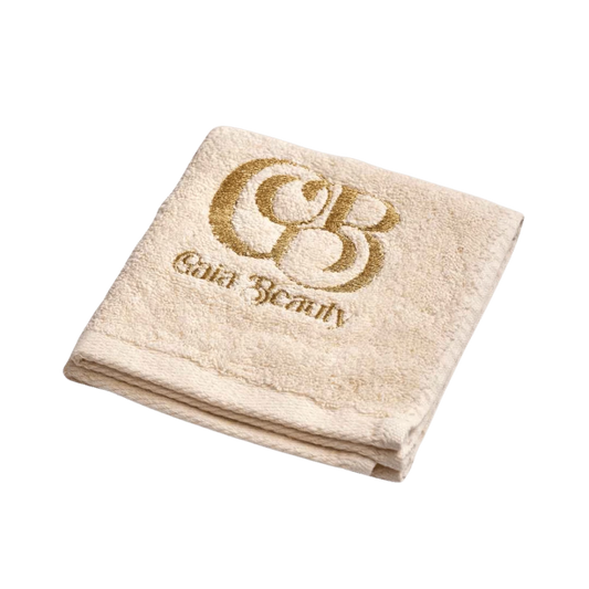 جايا بيوتي - منشفة وجه بيج × ذهبي - 30 × 30 سم