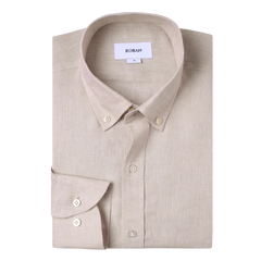 روبان قميص كتان مغسول بقصة عادية - متعدد الألوان - متعدد المقاسات