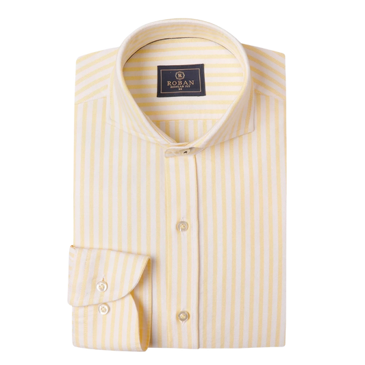 روبان قميص أوكسفورد مغسول مخطط بقصة عادية - متعدد الألوان - متعدد المقاسات