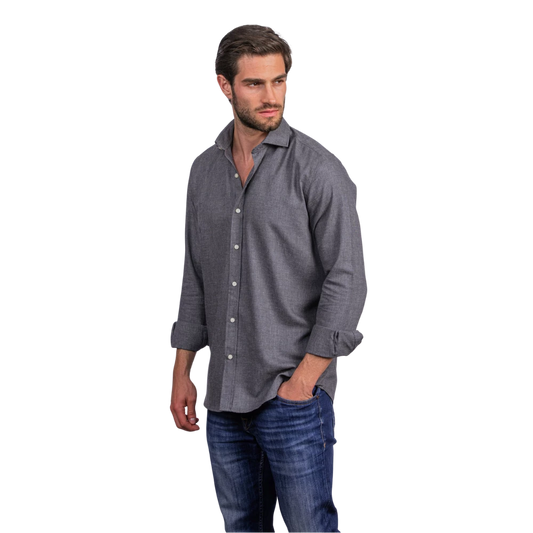 روبان قميص قطني منسوج بقصة عادية - متعدد الألوان - متعدد المقاسات