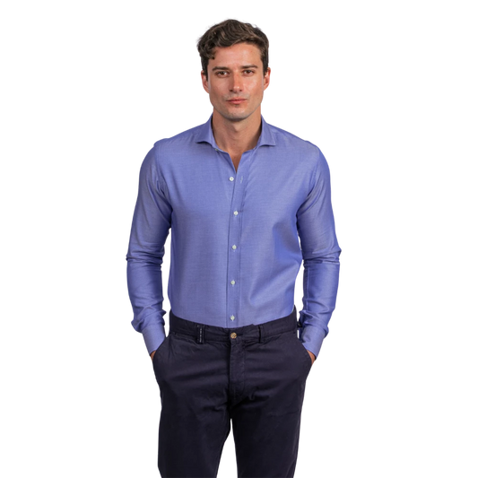 روبان قميص قطني بنقشة عظم السمكة بقصة عادية - متعدد الألوان - متعدد المقاسات