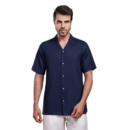 روبان قميص كتان قطني مغسول بقصة كاجوال - متعدد الألوان - متعدد المقاسات