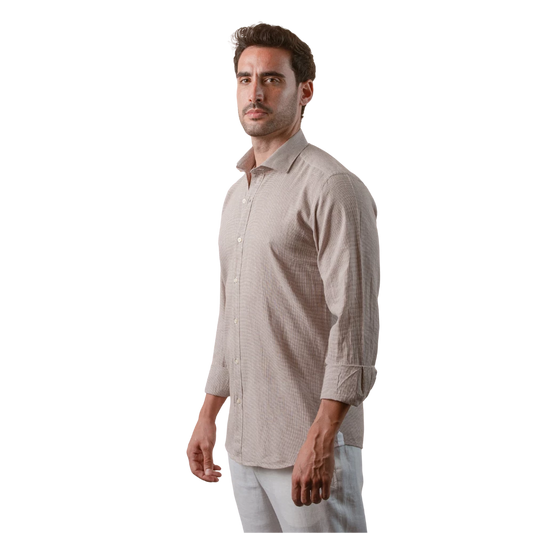 روبان قميص كتان قطني مربعات مغسول بقصة عادية - متعدد الألوان - متعدد المقاسات