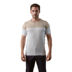 روبان قميص قطني محبوك بياقة دائرية - متعدد الألوان - متعدد المقاسات