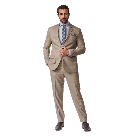 روبان بدلة وبستر بقصة عادية - بني - متعدد المقاسات