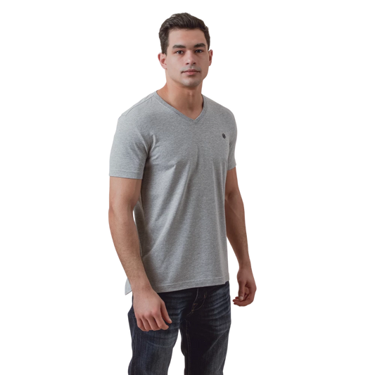 روبان تيشيرت قطني برقبة دائرية بقصة ضيقة - متعدد الألوان - متعدد المقاسات