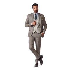 روبان بدلة ثلاثية القطع بقصة ضيقة - بيج - متعدد المقاسات