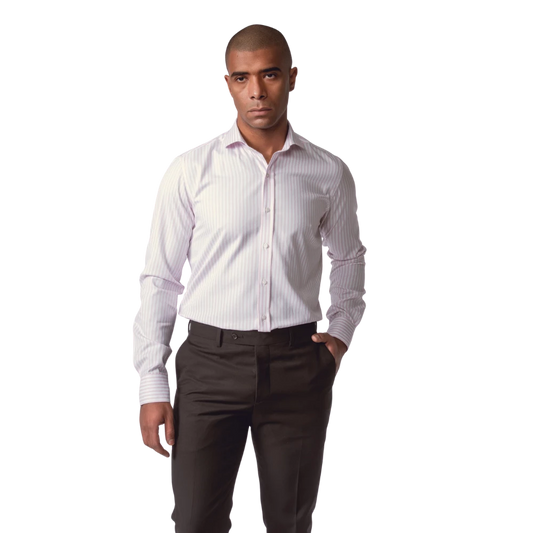 روبان قميص أوكسفورد مخطط مغسول بقصة ضيقة - متعدد الألوان - متعدد المقاسات