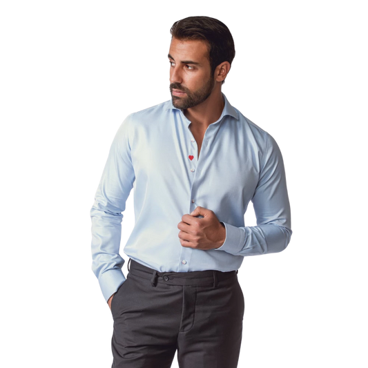 روبان قميص قطني ساتان بقصة ضيقة إصدار عيد الحب - متعدد الألوان - متعدد المقاسات