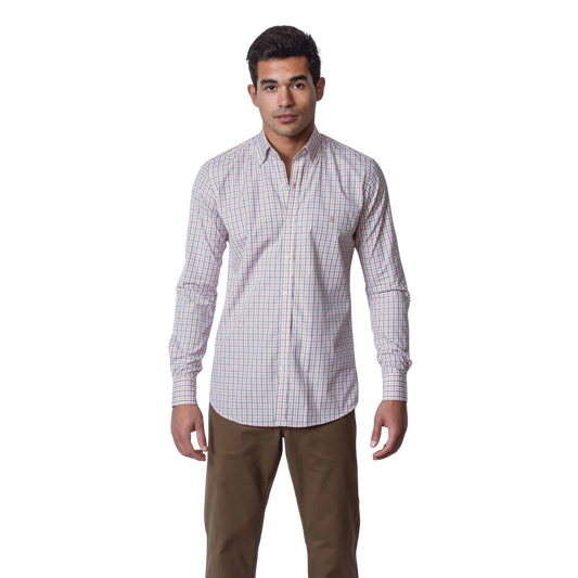 روبان قميص مربعات بقصة ضيقة - متعدد الألوان - متعدد المقاسات