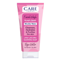 كير اند مور غسول للوجه - للبشره العادية والجافة بماء الورد - 150 مل