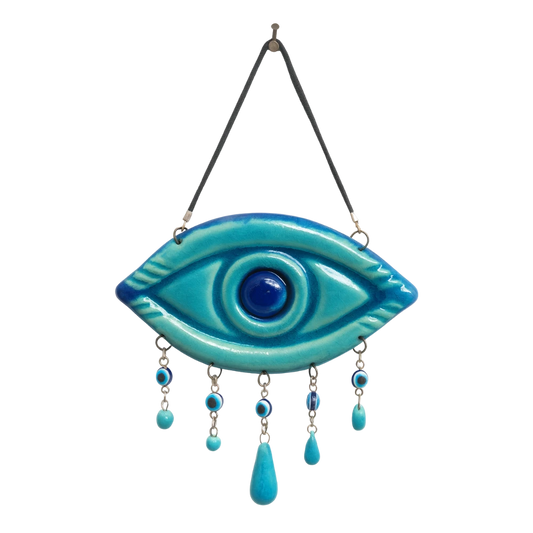 سعودي معلقة فنية سيراميك – عين حسد للحماية – 20×10 سم – SF1