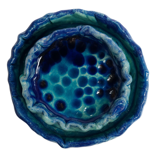 سعودي سلطانية ديكورية سيراميك – تصميم دائري كبير مزخرف – 20 سم – SD10