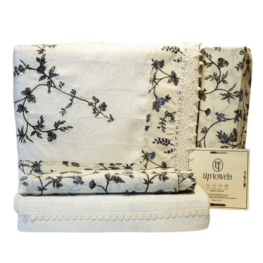 أب تاولز طقم مفرش كبير - لوسيل - 6 قطع - 240×260 - ألوان متعددة