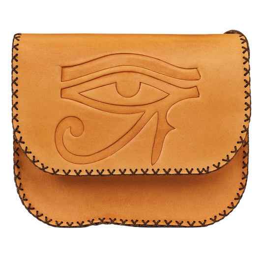 باست جاليري حقيبة جلد يدوي بنقش عين حورس