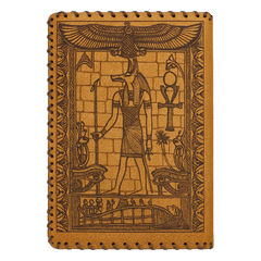 باست جاليري محفظة جلد يدوي نسائية بنقش أنوبيس