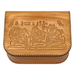 باست جاليري حقيبة نسائية جلد جملي محفورة بنقوش فرعونية