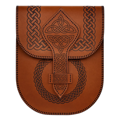 باست جاليري حقيبة جلد جملي يدوي بنقش العقدة السلتية