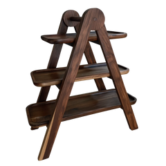 حجازه ستاند تقديم خشبي ثلاثي المستويات مصنوع يدويًا