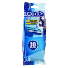 لورد مجموعة 10 ماكينات حلاقة ثنائية الشفرات - أزرق