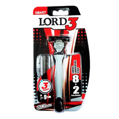 لورد ماكينة حلاقة ذكية للرجال (ماكينة + 9 شفرات غيار) بثلاث شفرات